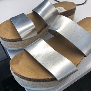 Metallic sandals